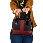 New Zealand Maori Kowhaiwhai Shoulder Handbag Whero Maui and Mangopare