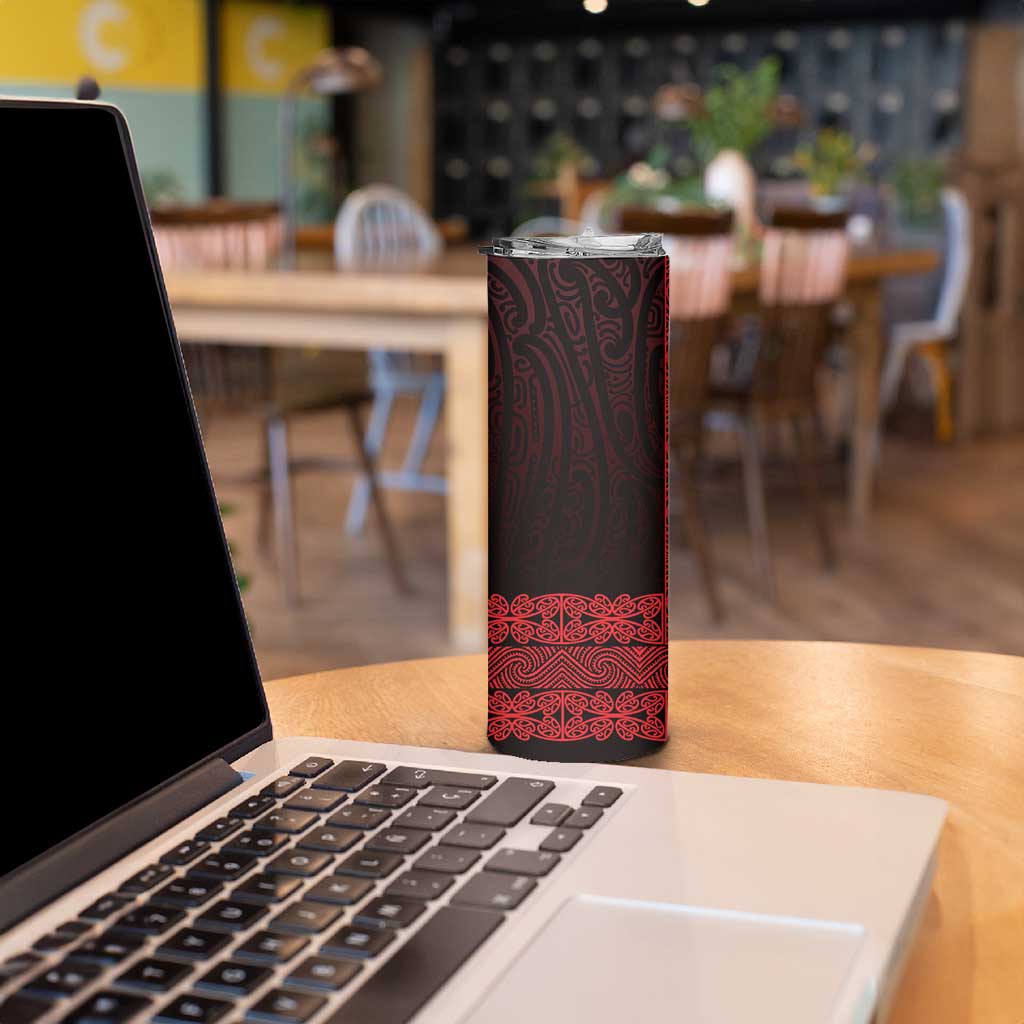 New Zealand Maori Kowhaiwhai Skinny Tumbler Whero Maui and Mangopare