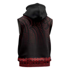New Zealand Maori Kowhaiwhai Sleeveless Hoodie Whero Maui and Mangopare - Aussie Hoodie