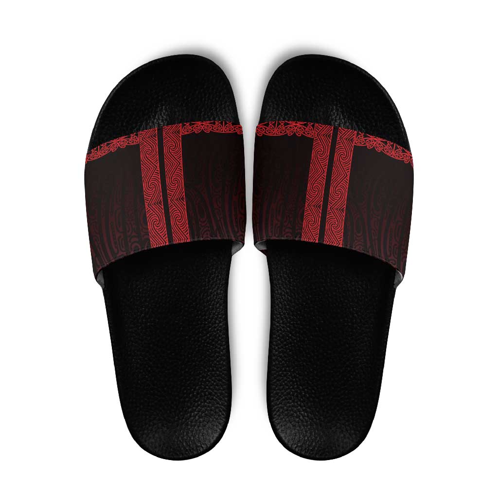 New Zealand Maori Kowhaiwhai Slide Sandals Whero Maui and Mangopare - Aussie Hoodie