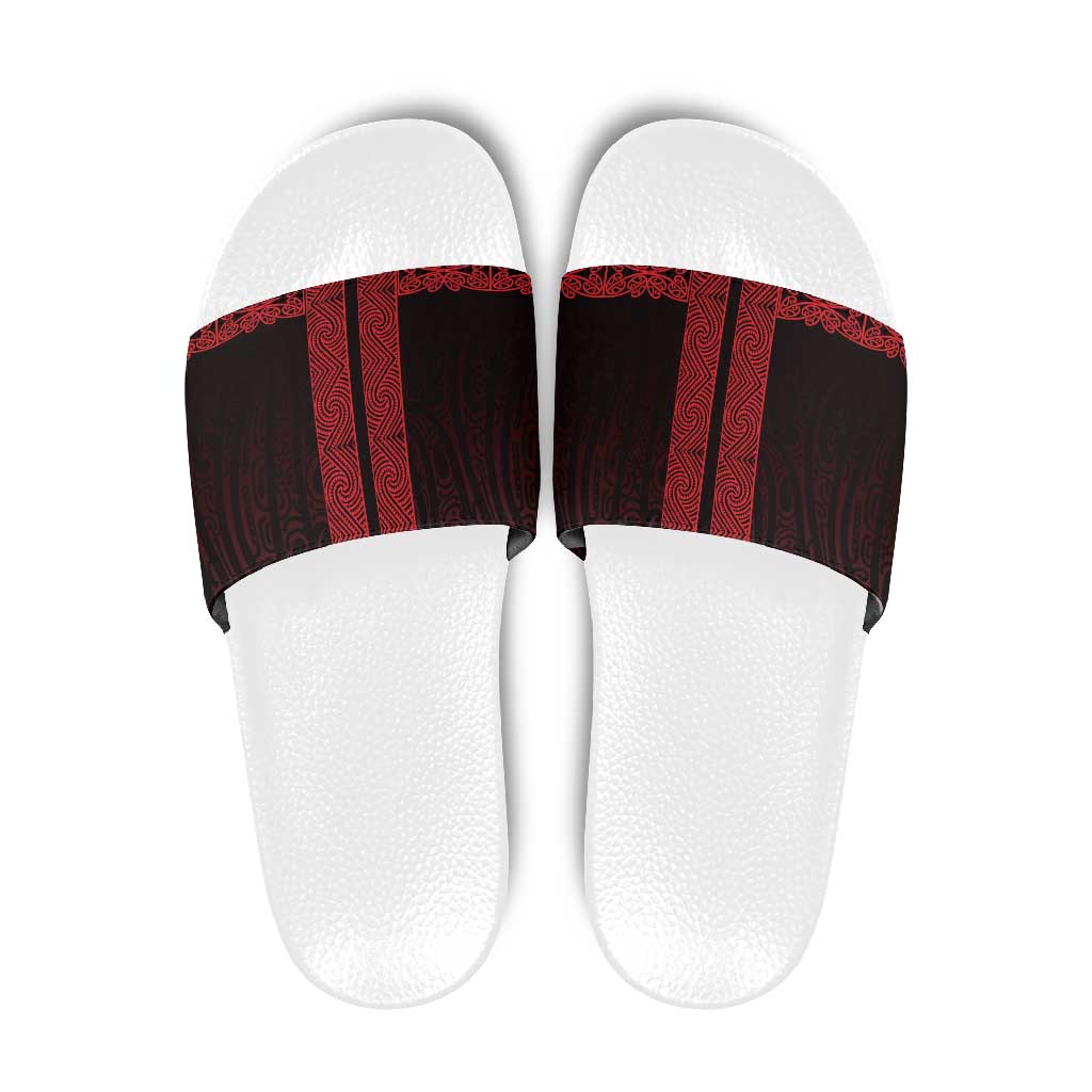 New Zealand Maori Kowhaiwhai Slide Sandals Whero Maui and Mangopare - Aussie Hoodie