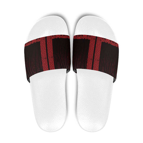 New Zealand Maori Kowhaiwhai Slide Sandals Whero Maui and Mangopare - Aussie Hoodie
