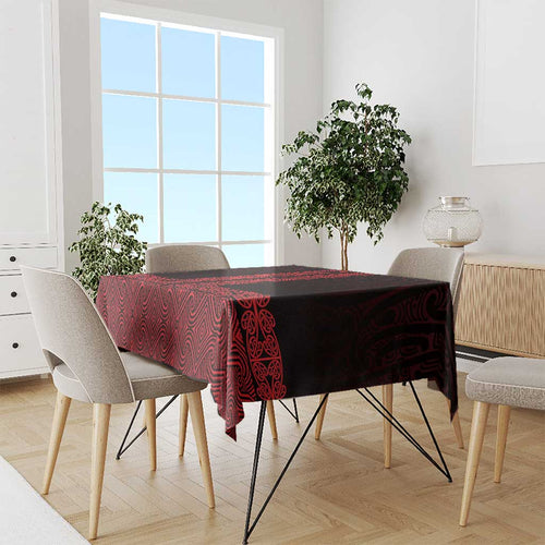 New Zealand Maori Kowhaiwhai Tablecloth Whero Maui and Mangopare