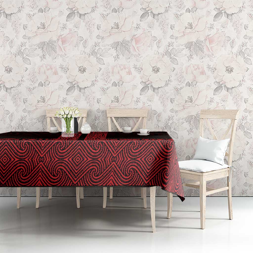 New Zealand Maori Kowhaiwhai Tablecloth Whero Maui and Mangopare