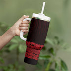 New Zealand Maori Kowhaiwhai Tumbler With Handle Whero Maui and Mangopare