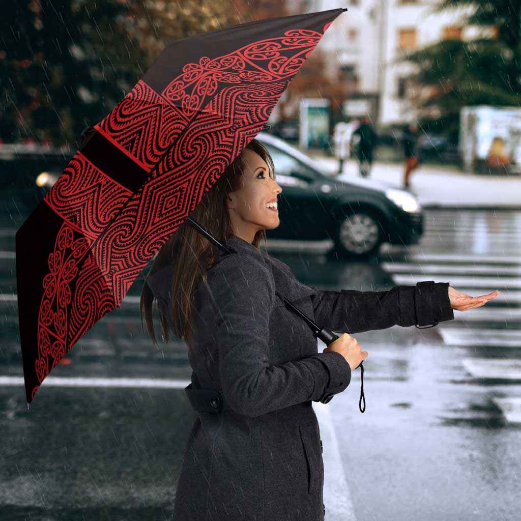 New Zealand Maori Kowhaiwhai Umbrella Whero Maui and Mangopare - Aussie Hoodie