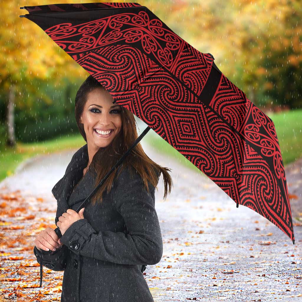 New Zealand Maori Kowhaiwhai Umbrella Whero Maui and Mangopare - Aussie Hoodie