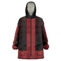 New Zealand Maori Kowhaiwhai Wearable Blanket Hoodie Whero Maui and Mangopare