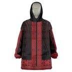 New Zealand Maori Kowhaiwhai Wearable Blanket Hoodie Whero Maui and Mangopare