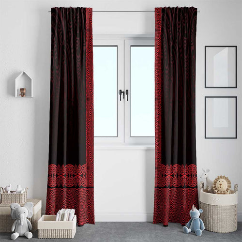 New Zealand Maori Kowhaiwhai Window Curtain Whero Maui and Mangopare