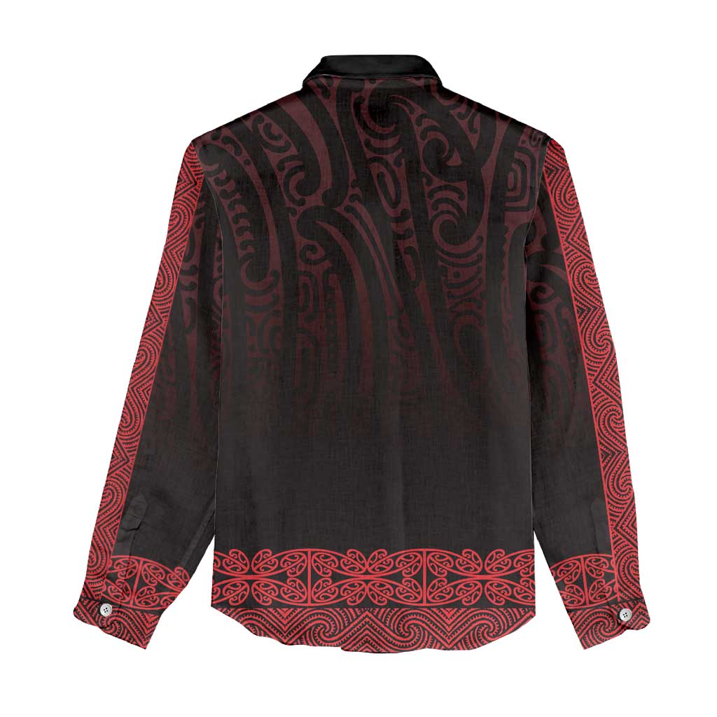 New Zealand Maori Kowhaiwhai Women Casual Shirt Whero Maui and Mangopare