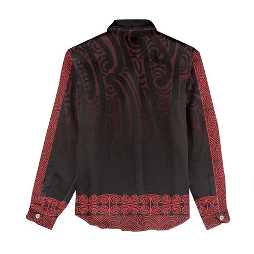 New Zealand Maori Kowhaiwhai Women Casual Shirt Whero Maui and Mangopare