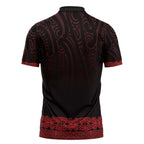 New Zealand Maori Kowhaiwhai Zipper Polo Shirt Whero Maui and Mangopare - Aussie Hoodie
