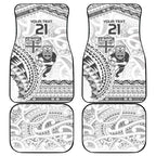 Custom Fiji Black Fern Car Mats Maori Warroir with Fijian Masi Pattern