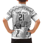 Custom Fiji Black Fern Family Matching Off Shoulder Short Dress and Hawaiian Shirt Maori Warroir with Fijian Masi Pattern