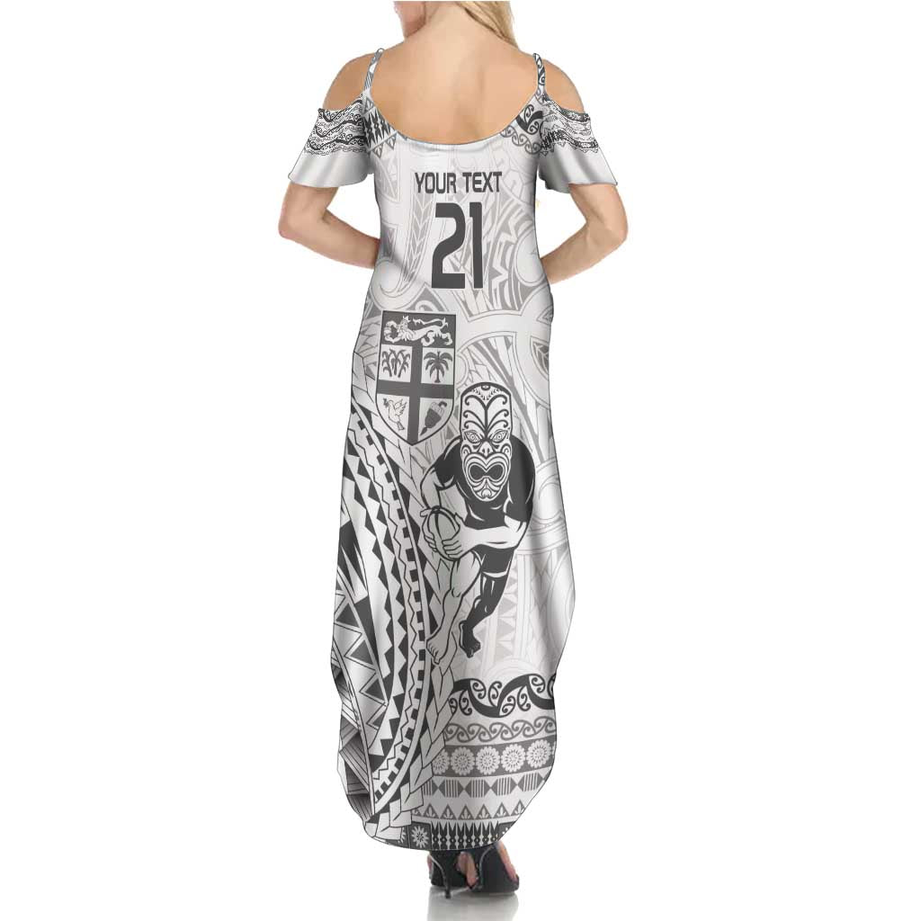 Custom Fiji Black Fern Family Matching Summer Maxi Dress and Hawaiian Shirt Maori Warroir with Fijian Masi Pattern