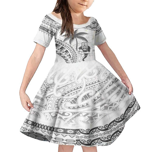 Custom Fiji Black Fern Family Matching Tank Maxi Dress and Hawaiian Shirt Maori Warroir with Fijian Masi Pattern