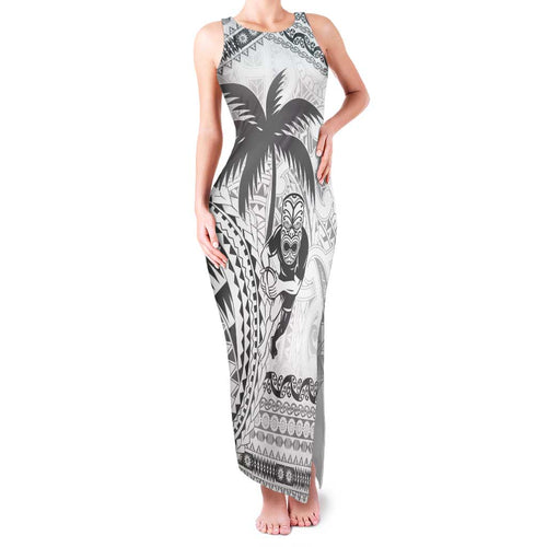 Custom Fiji Black Fern Family Matching Tank Maxi Dress and Hawaiian Shirt Maori Warroir with Fijian Masi Pattern