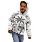 Custom Fiji Black Fern Kid Hoodie Maori Warroir with Fijian Masi Pattern