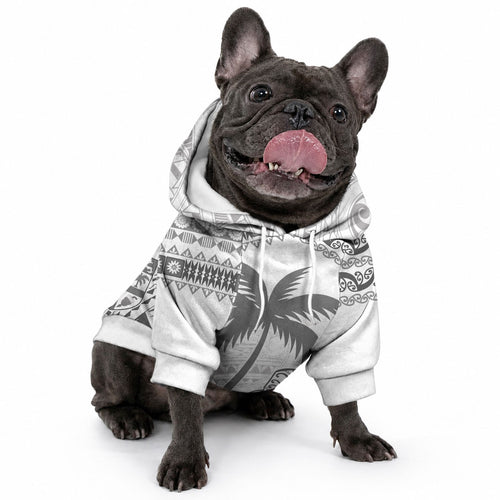 Custom Fiji Black Fern Pet Hoodie Maori Warrior with Fijian Masi Pattern
