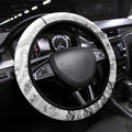 Fiji Black Fern Steering Wheel Cover Maori Warroir with Fijian Masi Pattern