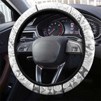 Fiji Black Fern Steering Wheel Cover Maori Warroir with Fijian Masi Pattern