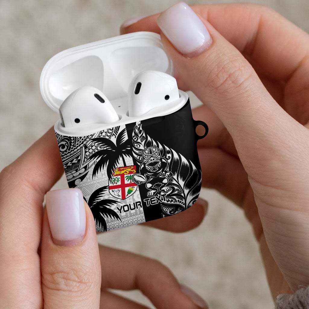 Fiji New Zealand Rugby Personalised AirPods Case Maori and Tapa Pattern - Aussie Hoodie