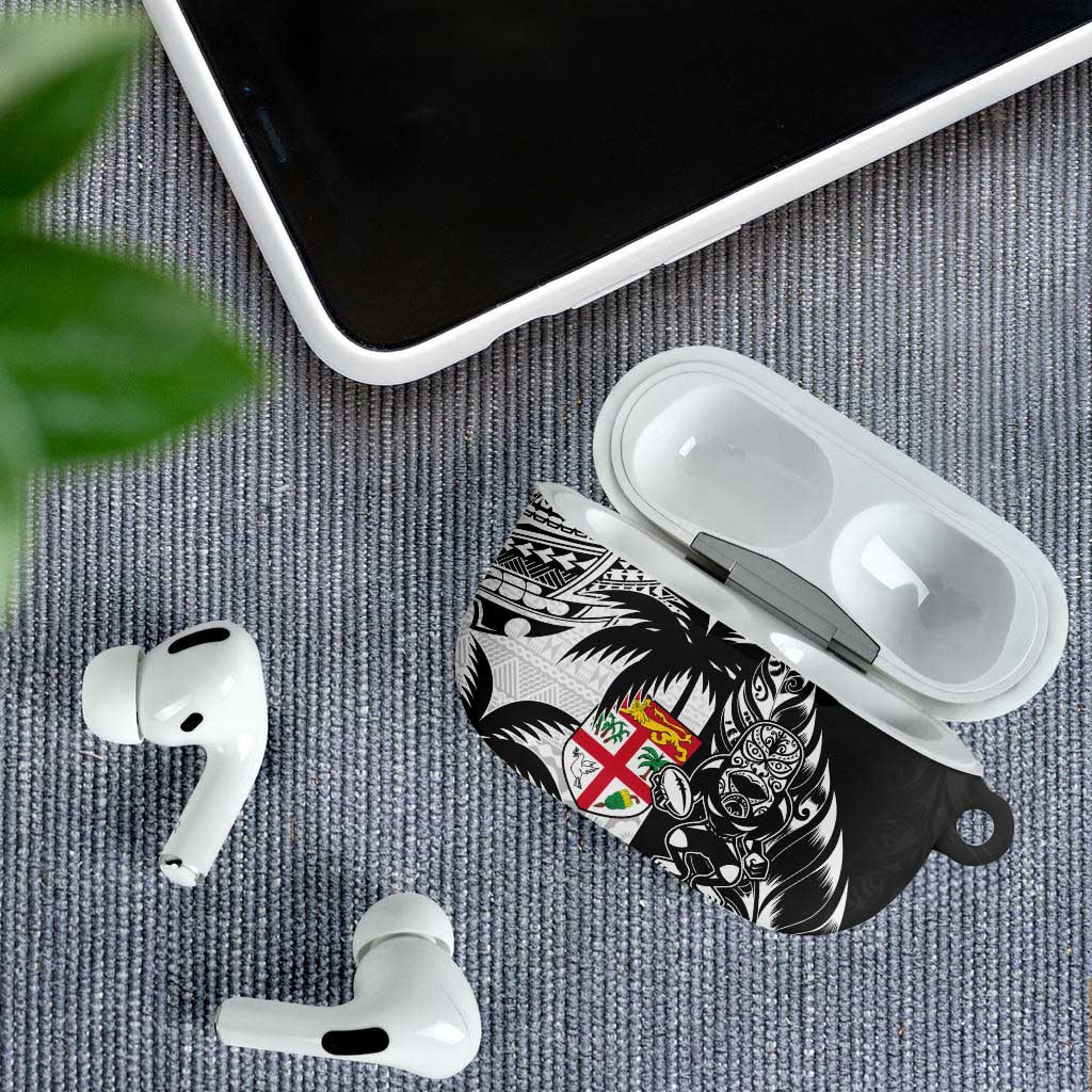 Fiji New Zealand Rugby Personalised AirPods Case Maori and Tapa Pattern - Aussie Hoodie