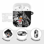 Fiji New Zealand Rugby Personalised AirPods Case Maori and Tapa Pattern - Aussie Hoodie