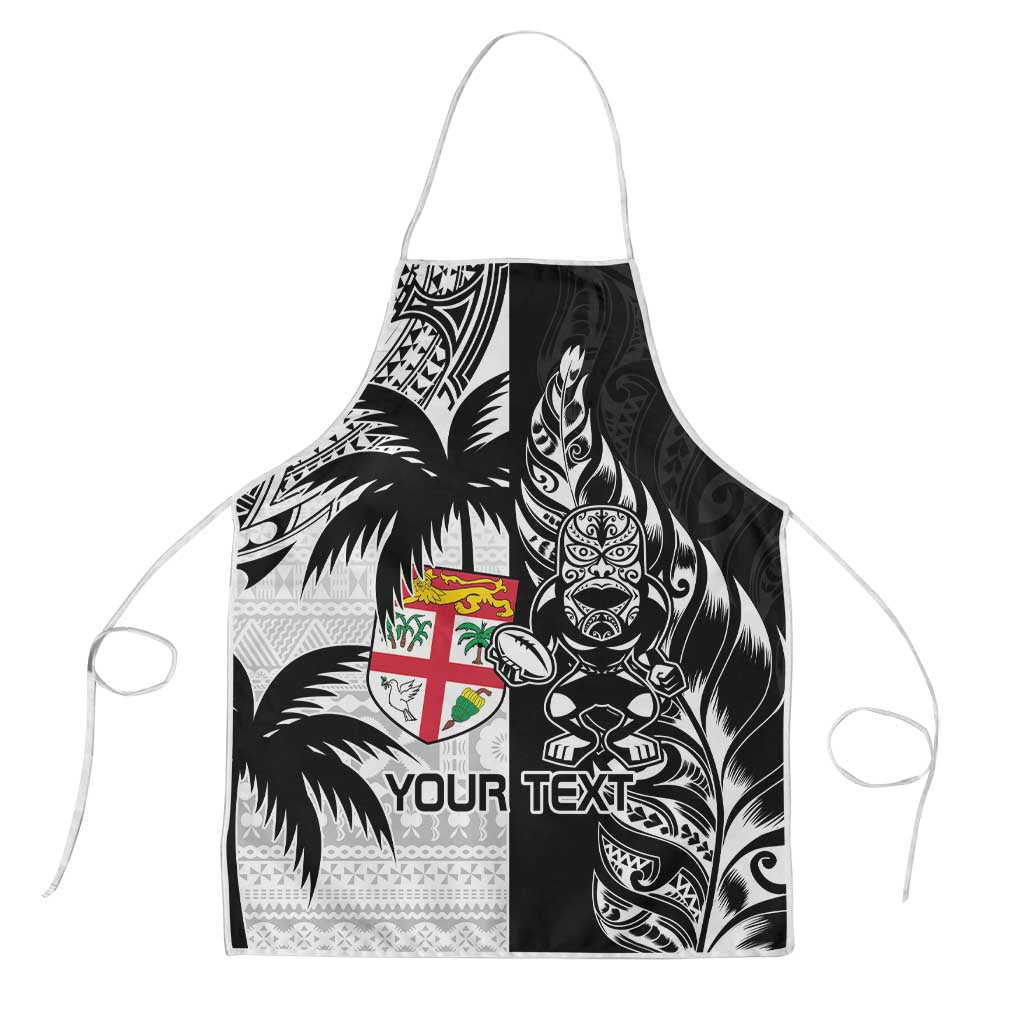 Fiji New Zealand Rugby Personalised Apron Maori and Tapa Pattern - Aussie Hoodie