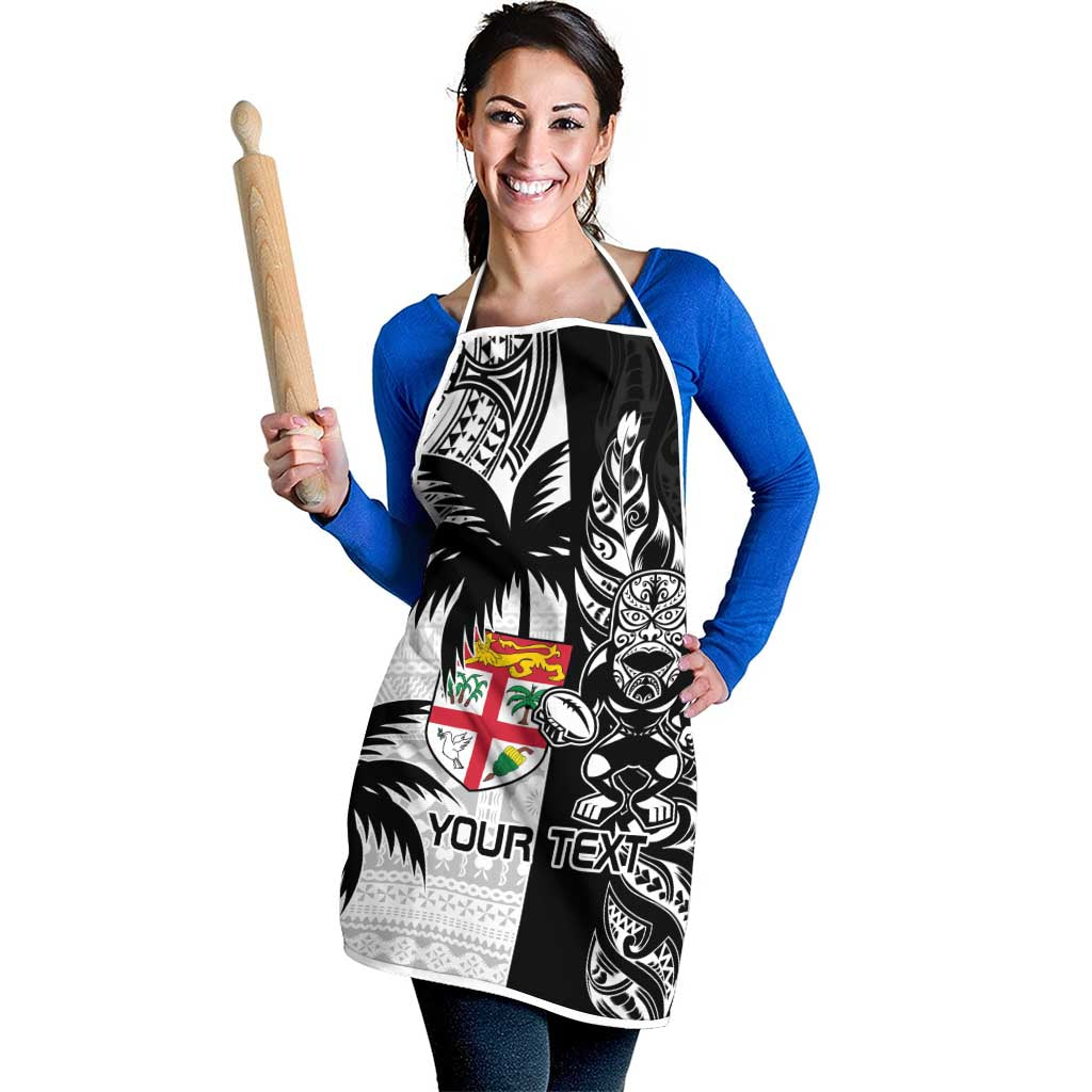 Fiji New Zealand Rugby Personalised Apron Maori and Tapa Pattern - Aussie Hoodie