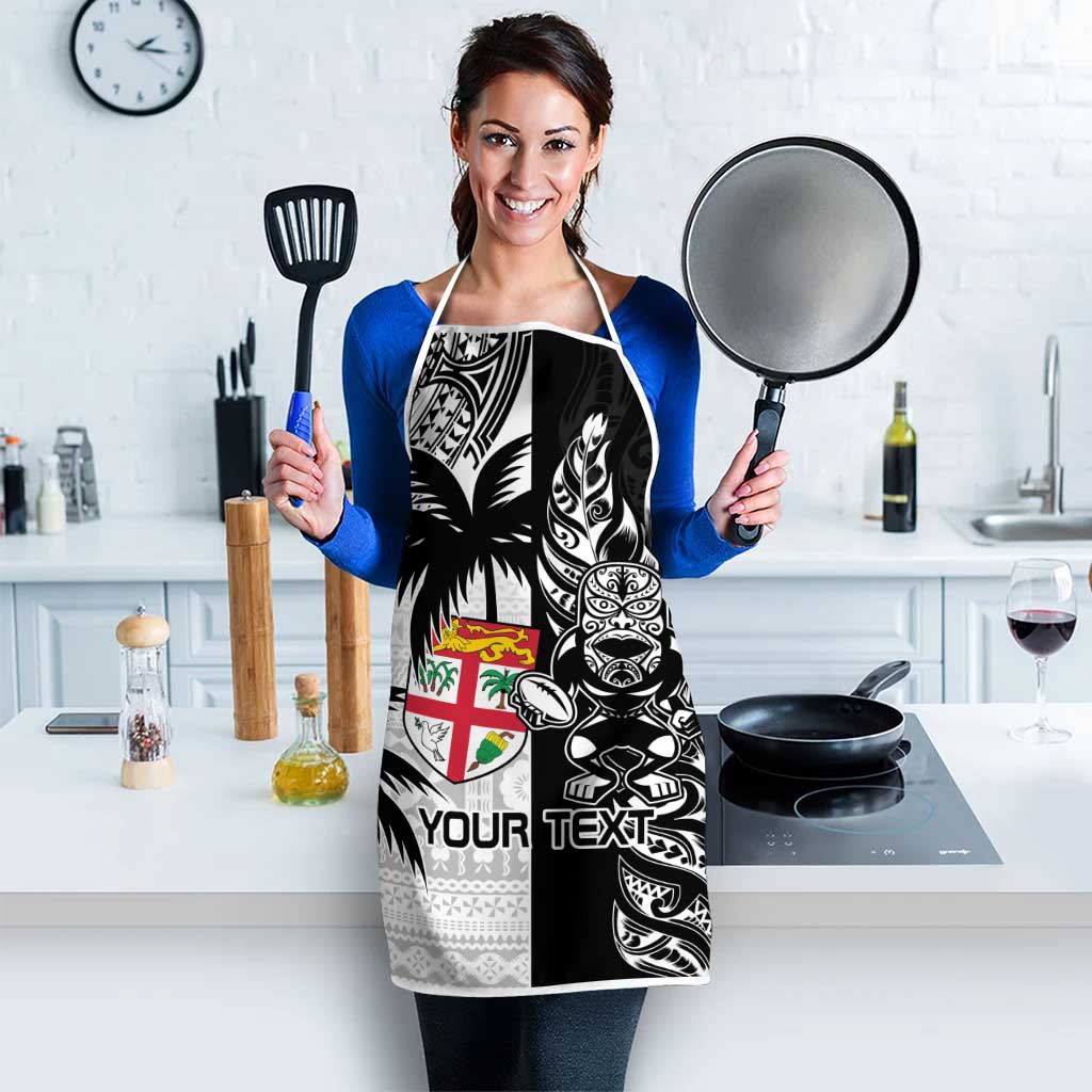 Fiji New Zealand Rugby Personalised Apron Maori and Tapa Pattern - Aussie Hoodie