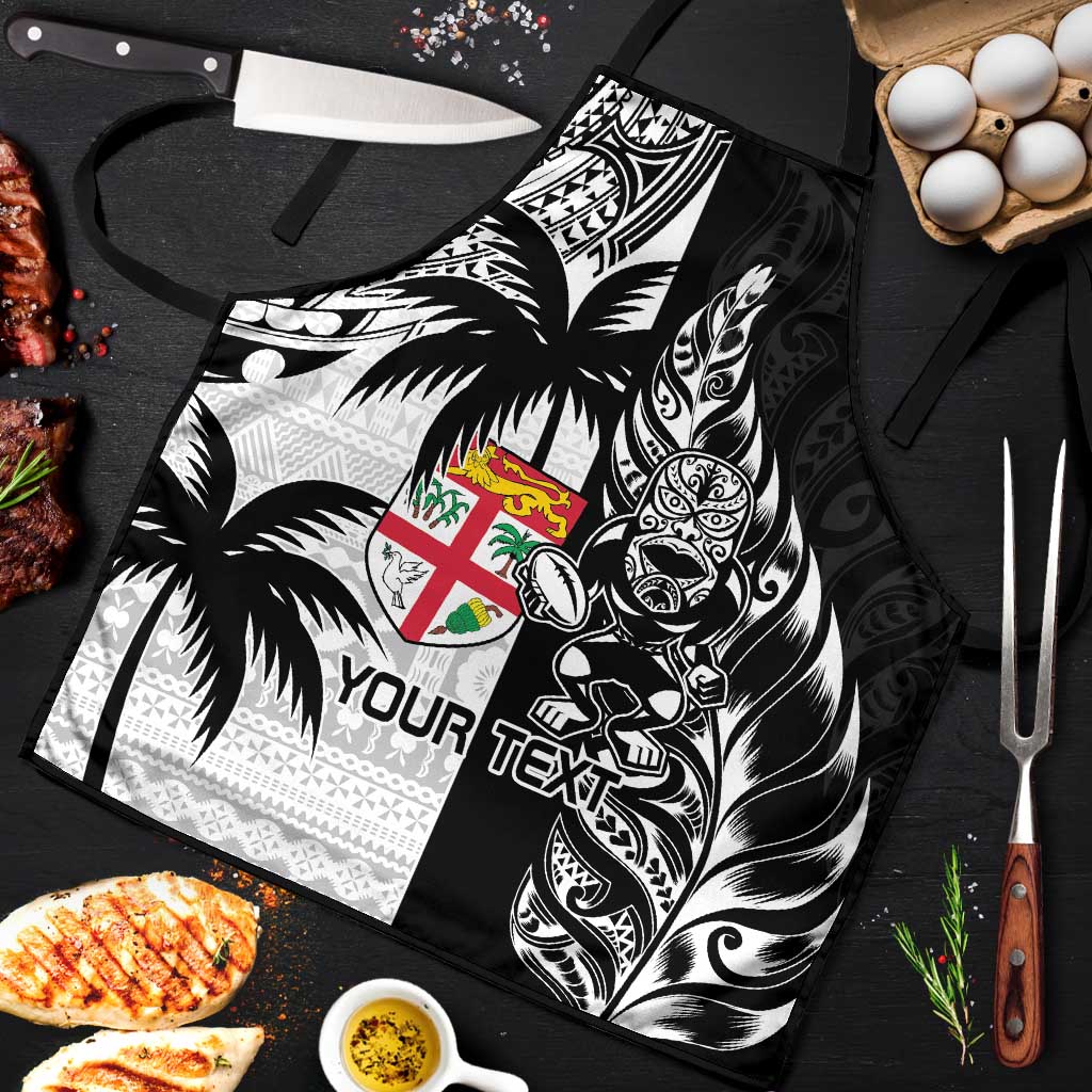 Fiji New Zealand Rugby Personalised Apron Maori and Tapa Pattern - Aussie Hoodie