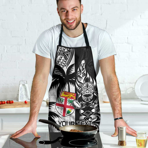 Fiji New Zealand Rugby Personalised Apron Maori and Tapa Pattern - Aussie Hoodie