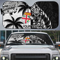 Fiji New Zealand Rugby Personalised Auto Sun Shade Maori and Tapa Pattern - Aussie Hoodie