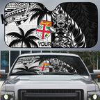 Fiji New Zealand Rugby Personalised Auto Sun Shade Maori and Tapa Pattern - Aussie Hoodie