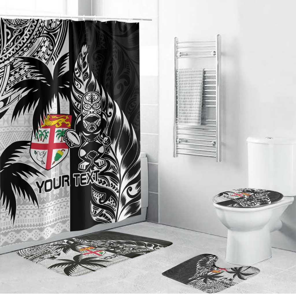 Fiji New Zealand Rugby Personalised Bathroom Set Maori and Tapa Pattern - Aussie Hoodie