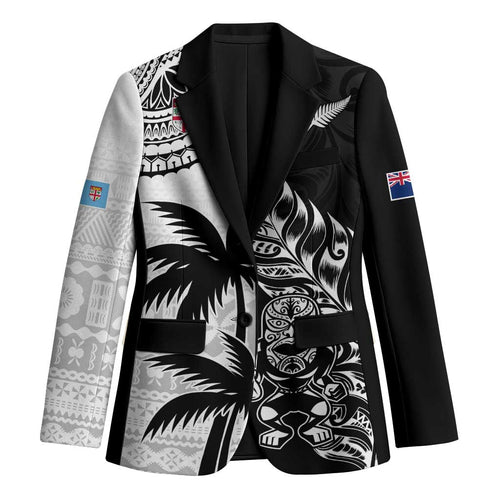 Fiji New Zealand Rugby Personalised Blazer Maori and Tapa Pattern - Aussie Hoodie