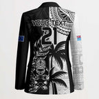 Fiji New Zealand Rugby Personalised Blazer Maori and Tapa Pattern - Aussie Hoodie