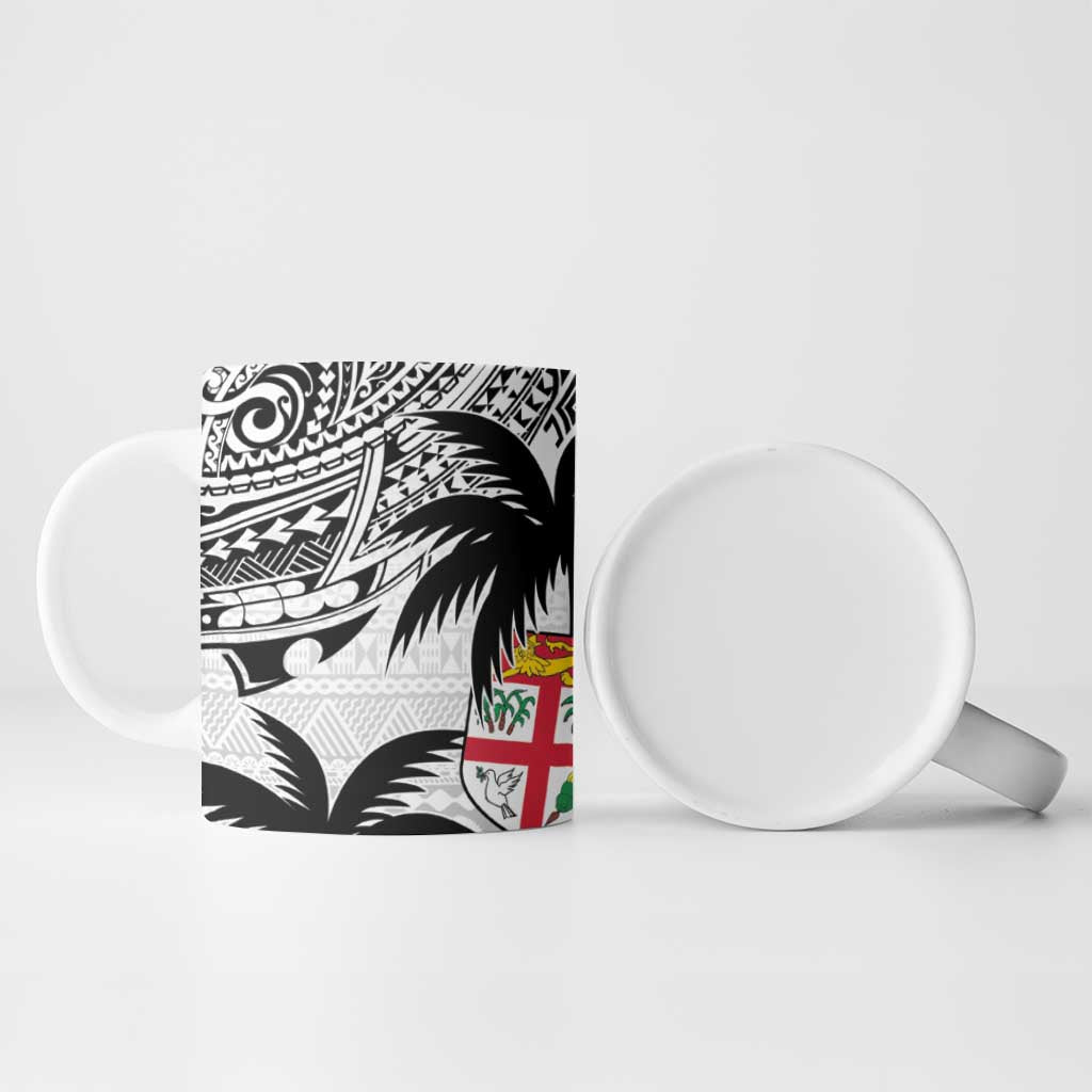Fiji New Zealand Rugby Personalised Ceramic Mug Maori and Tapa Pattern - Aussie Hoodie