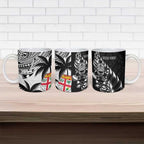 Fiji New Zealand Rugby Personalised Ceramic Mug Maori and Tapa Pattern - Aussie Hoodie