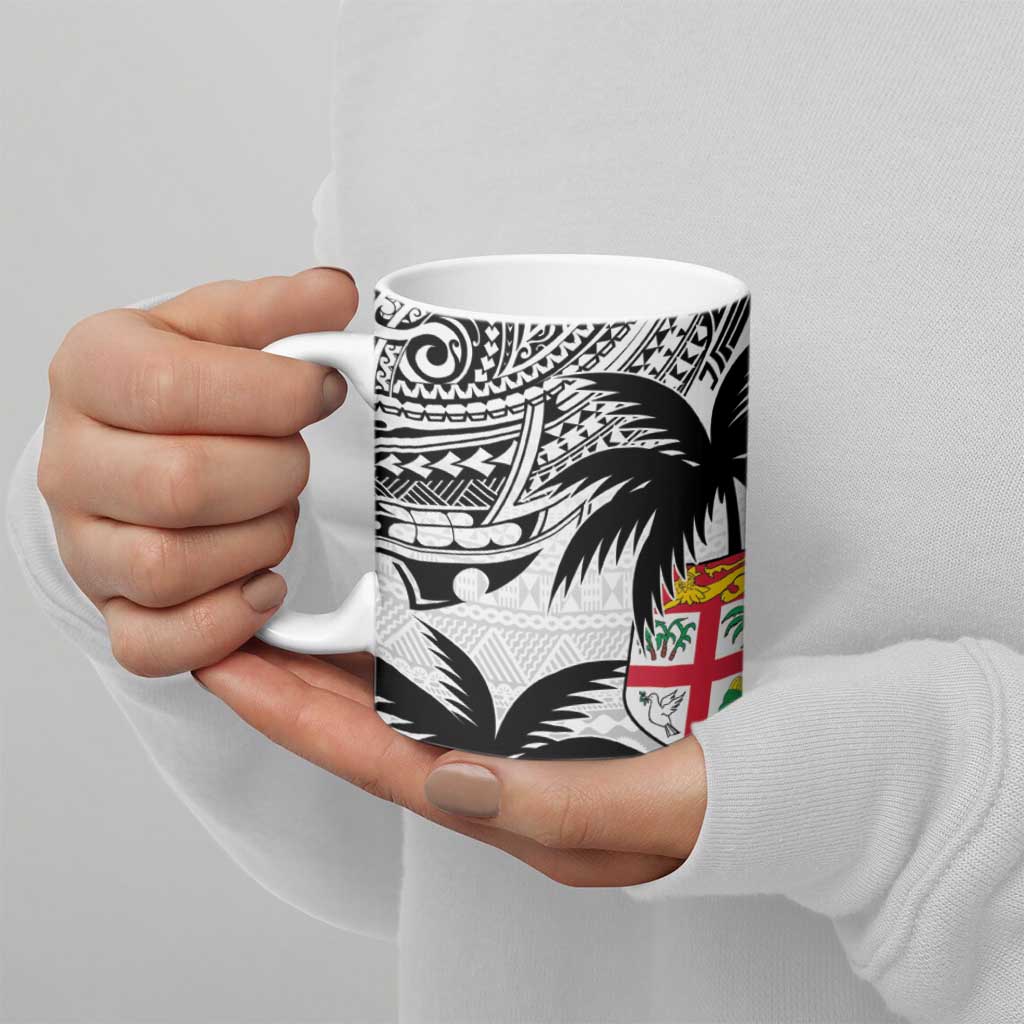 Fiji New Zealand Rugby Personalised Ceramic Mug Maori and Tapa Pattern - Aussie Hoodie