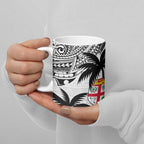 Fiji New Zealand Rugby Personalised Ceramic Mug Maori and Tapa Pattern - Aussie Hoodie