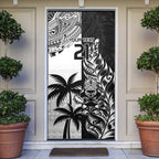 Fiji New Zealand Rugby Personalised Door Cover Maori and Tapa Pattern - Aussie Hoodie