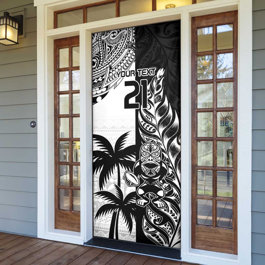 Fiji New Zealand Rugby Personalised Door Cover Maori and Tapa Pattern - Aussie Hoodie