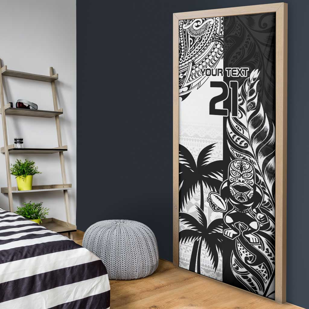 Fiji New Zealand Rugby Personalised Door Cover Maori and Tapa Pattern - Aussie Hoodie