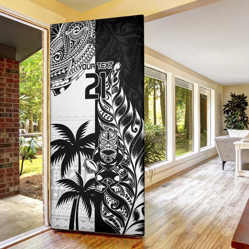 Fiji New Zealand Rugby Personalised Door Cover Maori and Tapa Pattern - Aussie Hoodie