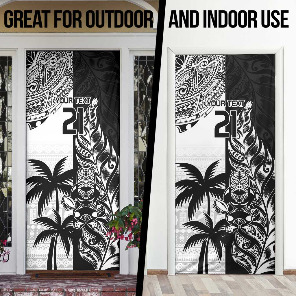 Fiji New Zealand Rugby Personalised Door Cover Maori and Tapa Pattern - Aussie Hoodie