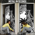 Fiji New Zealand Rugby Personalised Door Cover Maori and Tapa Pattern - Aussie Hoodie