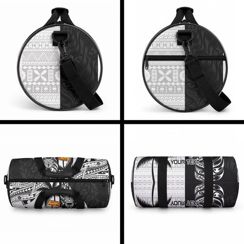 Custom Fiji New Zealand Duffle Bag Maori mix Tapa Pattern Version